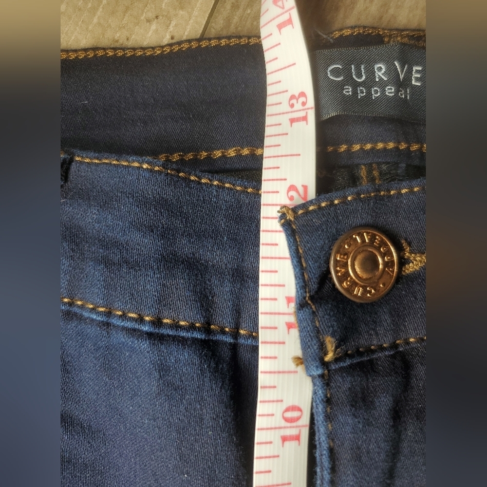Curve Appeal Dark Wash High-Rise Essential Skinny Jeans Women's Size 14/32 NWOT - Picture 6 of 16